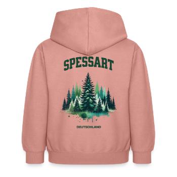 Spessart Germany Shirt Forest Nature Hiking - Kids Hoodie - dusky rose - Back - AI Model Kid Female (0cm)
