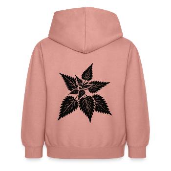 Conception simple de l’ortie – Wild & Healing - Sweat à capuche Enfant - rose poudré - Dos - AI Model Kid Female (0cm)