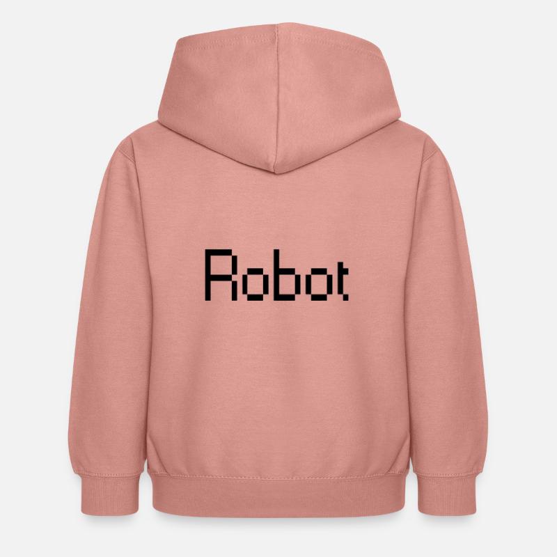 robot - Sweat à capuche Enfant - rose poudré