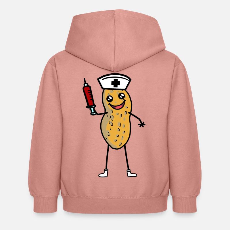 Cacahuète Infirmière Professions Emploi Soignant Médecin - Sweat à capuche Enfant - rose poudré