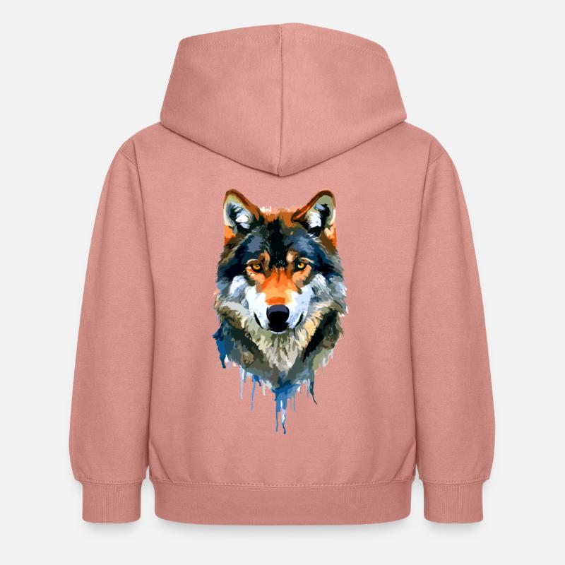Le Loup - Sweat à capuche Enfant - rose poudré