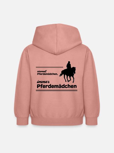 Pferdemädchen Pferdespruch Geschenk Reiten Mädchen - Kinder Hoodie - Altrosa