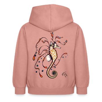 sea horse - Kids Hoodie - dusky rose - Back - AI Model Kid Female (0cm)