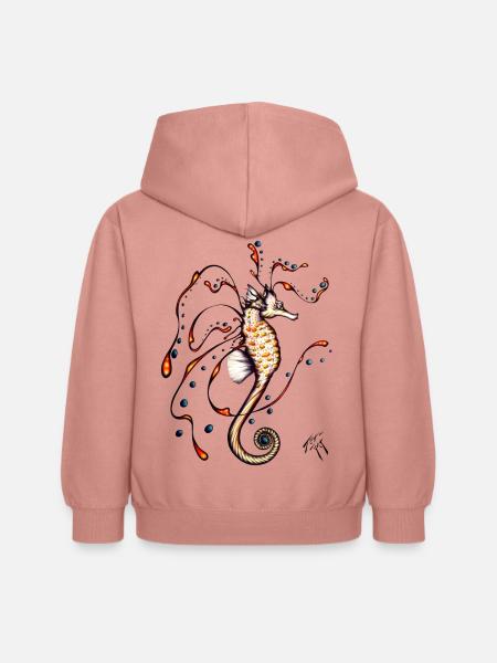 Seepferdchen - Kinder Hoodie - Altrosa