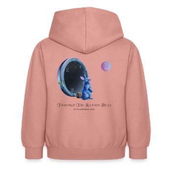 Durch den Kaninchenbau - Kinder Hoodie - Altrosa - Hinten - AI Model Kid Female (0cm)