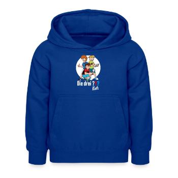 Die Drei ??? Kids Justus, Peter, Bob. - Kinder Hoodie - Royalblau - Vorne - AI Model Kid Female (0cm)
