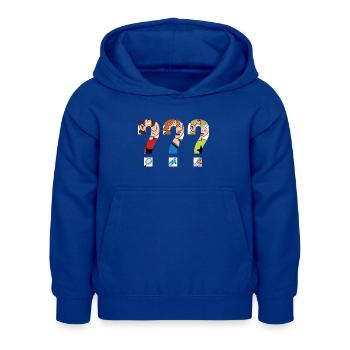 Die Drei ??? Kids Silhouetten - Kinder Hoodie - Royalblau - Vorne - AI Model Kid Female (0cm)