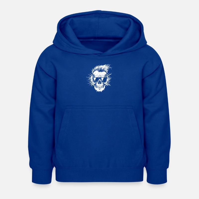 Lunettes de soleil style crâne - Sweat à capuche Enfant - bleu royal