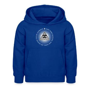 06 Das Auge Gottes Non Nobis Domine - Latein - Kinder Hoodie - Royalblau - Vorne - AI Model Kid Female (0cm)