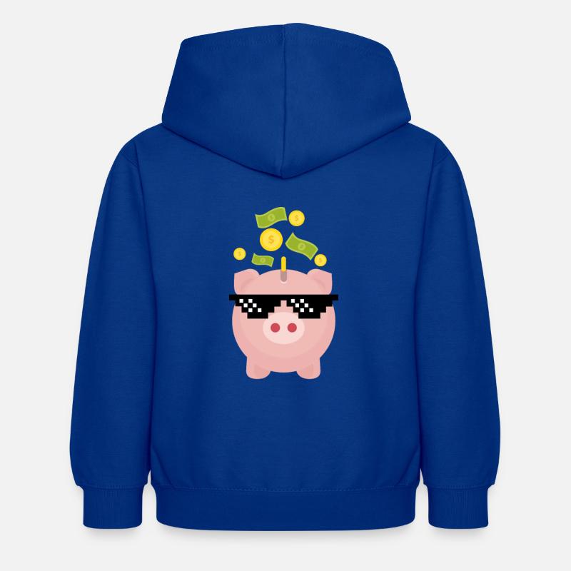 Tirelire cool - Sweat à capuche Enfant - bleu royal
