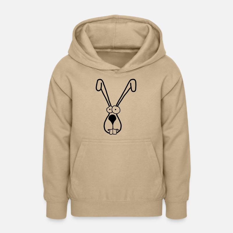 Tierkopp: Zweiohrhase - Sweat à capuche Ado - jaune sable