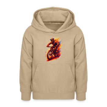 Mountainbiking Mountainbiker MTB cool Geschenk - Teenager Hoodie - Sand - Vorne - AI Model Teenager Male dark (155cm)