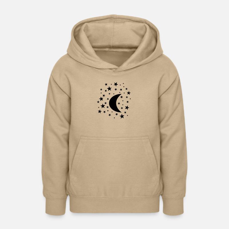 Lune et étoiles - Sweat à capuche Ado - jaune sable