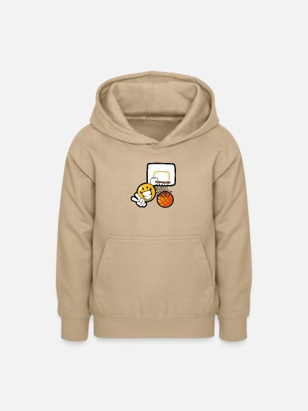 Smiley Basketball - Teenager Hoodie - Sand