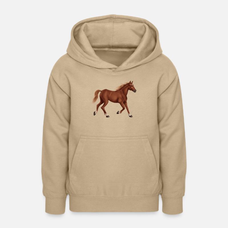 Conception de cheval pour les enfants - Sweat à capuche Ado - jaune sable