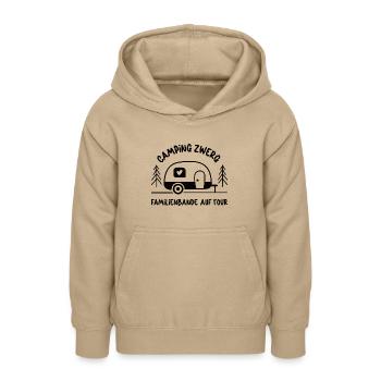Camping Zwerg Kind Familienbande auf Tour Campen - Teenager Hoodie - Sand - Vorne - AI Model Teenager Male dark (155cm)