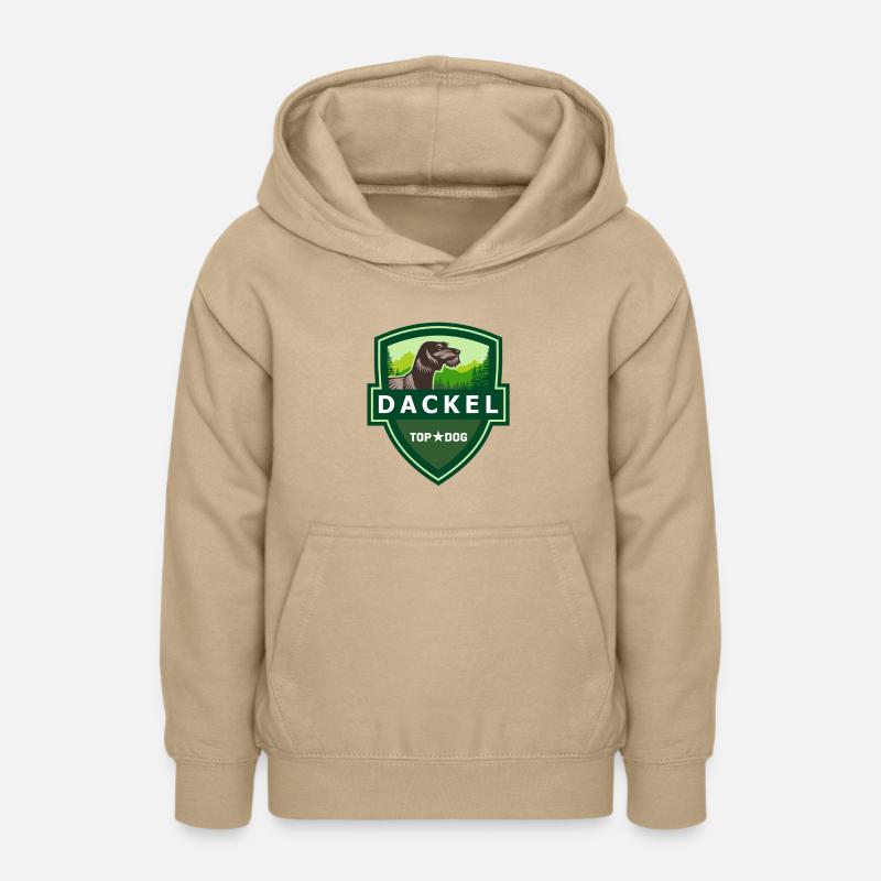 DACKEL Rauhaardackel ILOVETECKEL - Sweat à capuche Ado - jaune sable