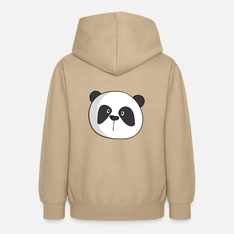 Visage de Panda - Sweat à capuche Ado - jaune sable
