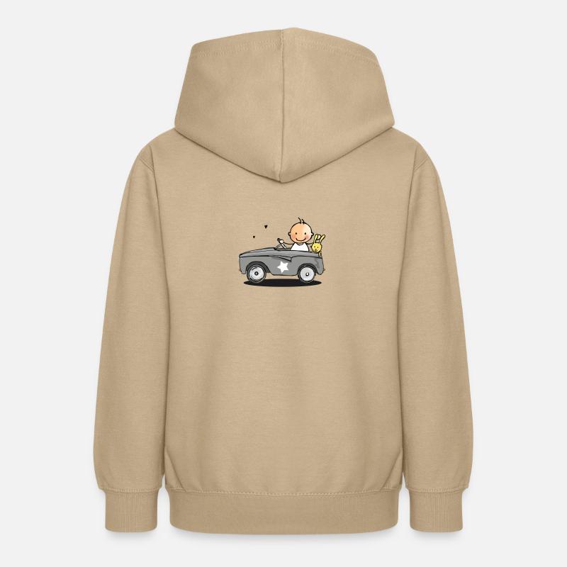 bébé dans la voiture rétro - Sweat à capuche Ado - jaune sable