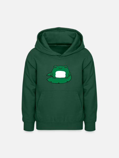 Frosch auf Seerose - Teenager Hoodie - Flaschengrün
