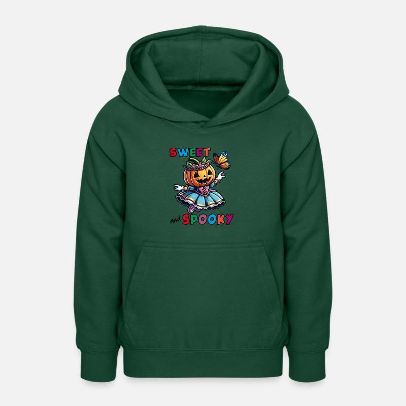 Mignonne princesse d’Halloween avec papillon - Sweat à capuche Ado - vert bouteille