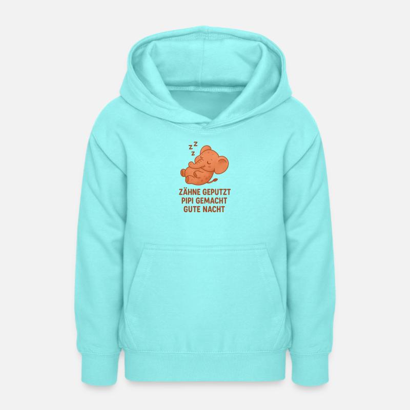 Dents de berceuse d’éléphant brossées - Sweat à capuche Ado - menthe poivrée