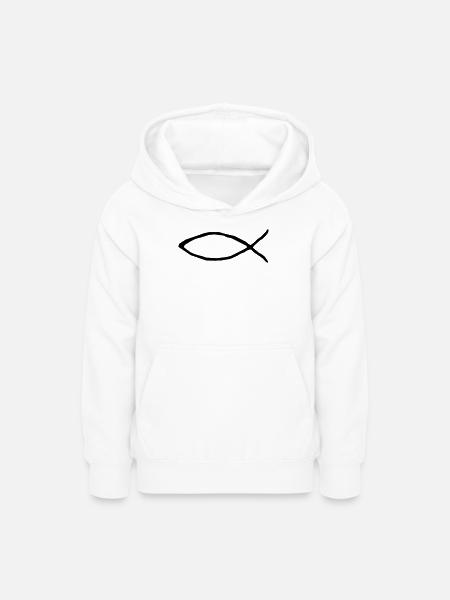 Christlicher Fisch - Teenager Hoodie - Weiß