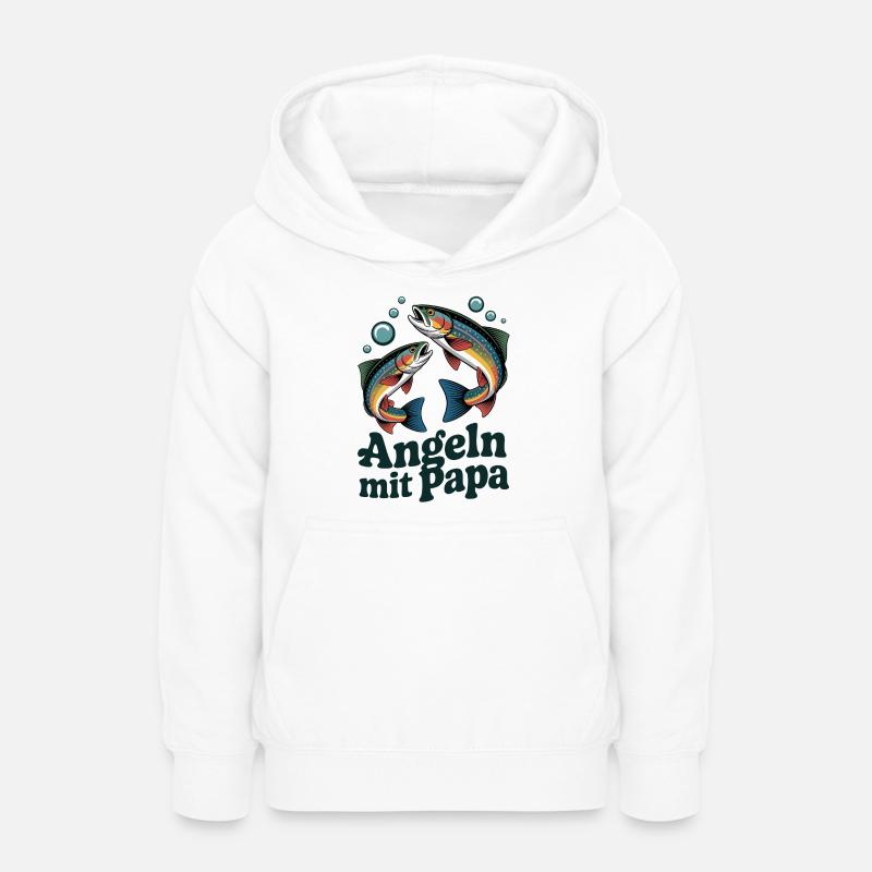 Pêcher avec papa - Sweat à capuche Ado - blanc