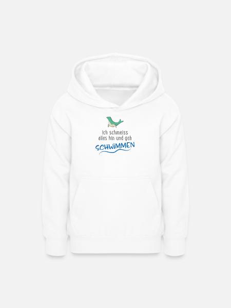 Schwimmen - Teenager Hoodie - Weiß