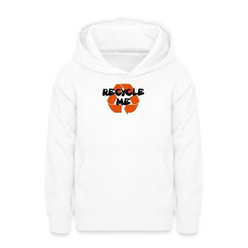 Recycle me - Recyclez-moi - Sweat à capuche Ado - blanc - Devant - AI Model Teenager Male dark (155cm)