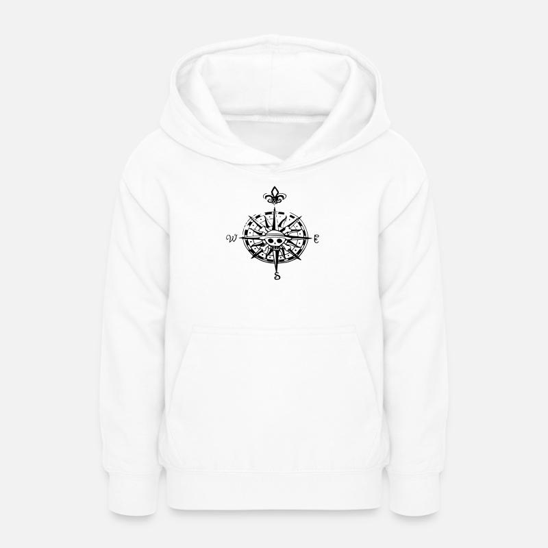 boussole op compas - Sweat à capuche Ado - blanc