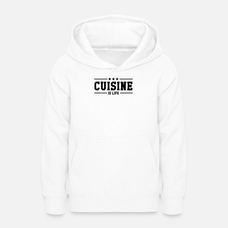 Cuisine is life - Sweat à capuche Ado - blanc