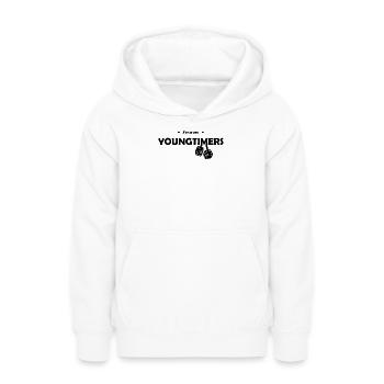 team youngtimers - Sweat à capuche Ado - blanc - Devant - AI Model Teenager Male dark (155cm)