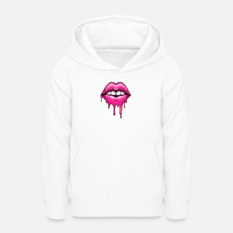 Lèvres - Sweat à capuche Ado - blanc