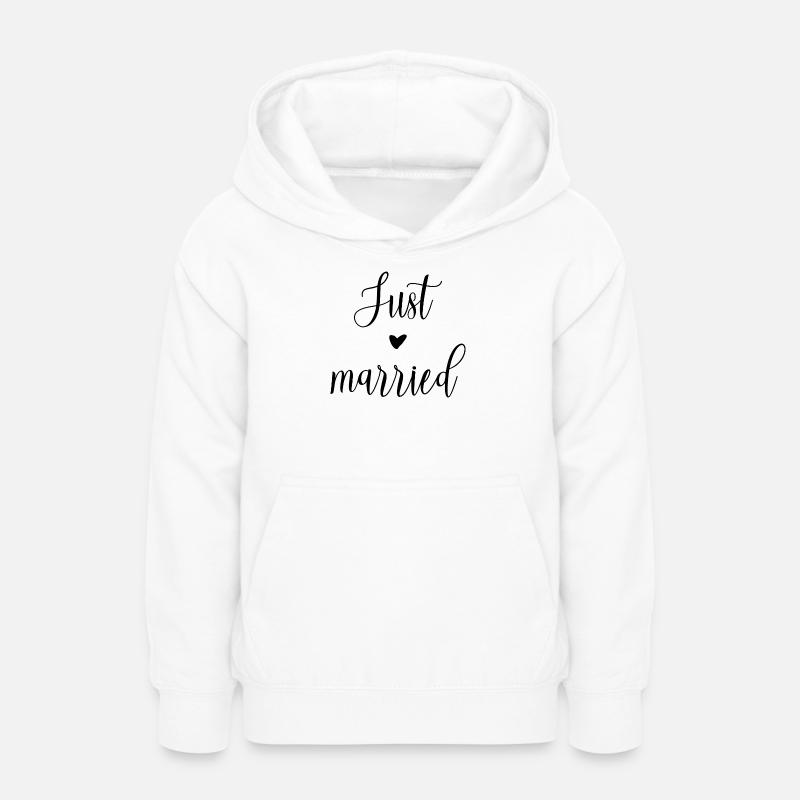 Juste marié avec cœur - Sweat à capuche Ado - blanc