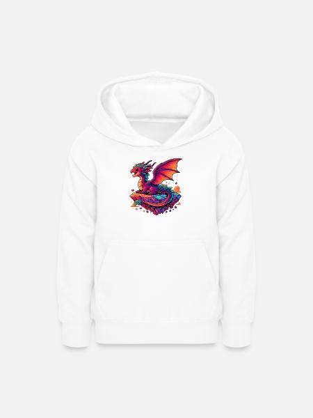 Drache - Teenager Hoodie - Weiß