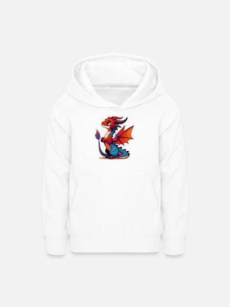 Drache - Teenager Hoodie - Weiß