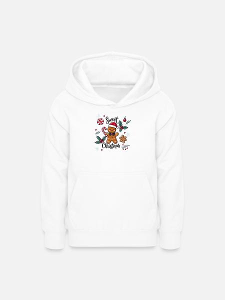 Fröhlicher Lebkuchenmann mit Zuckerstange - Teenager Hoodie - Weiß