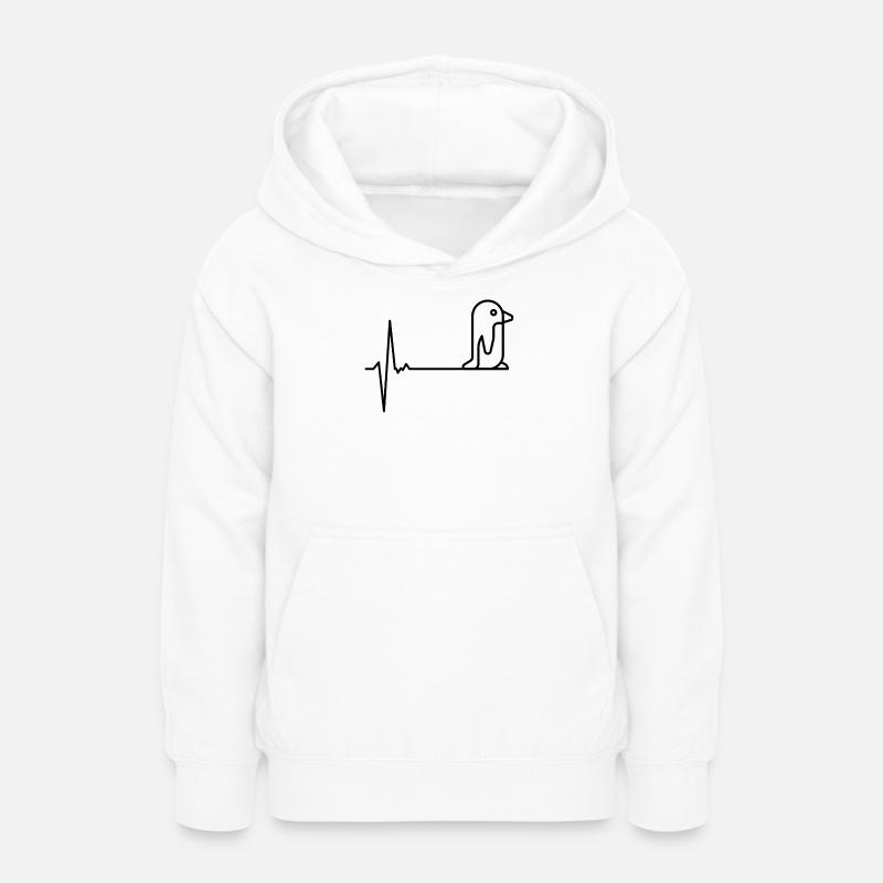 Pingouin à battement de cœur - Sweat à capuche Ado - blanc