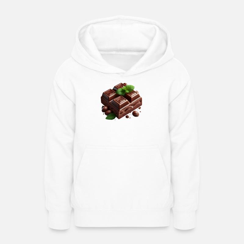 Chocolat - Sweat à capuche Ado - blanc