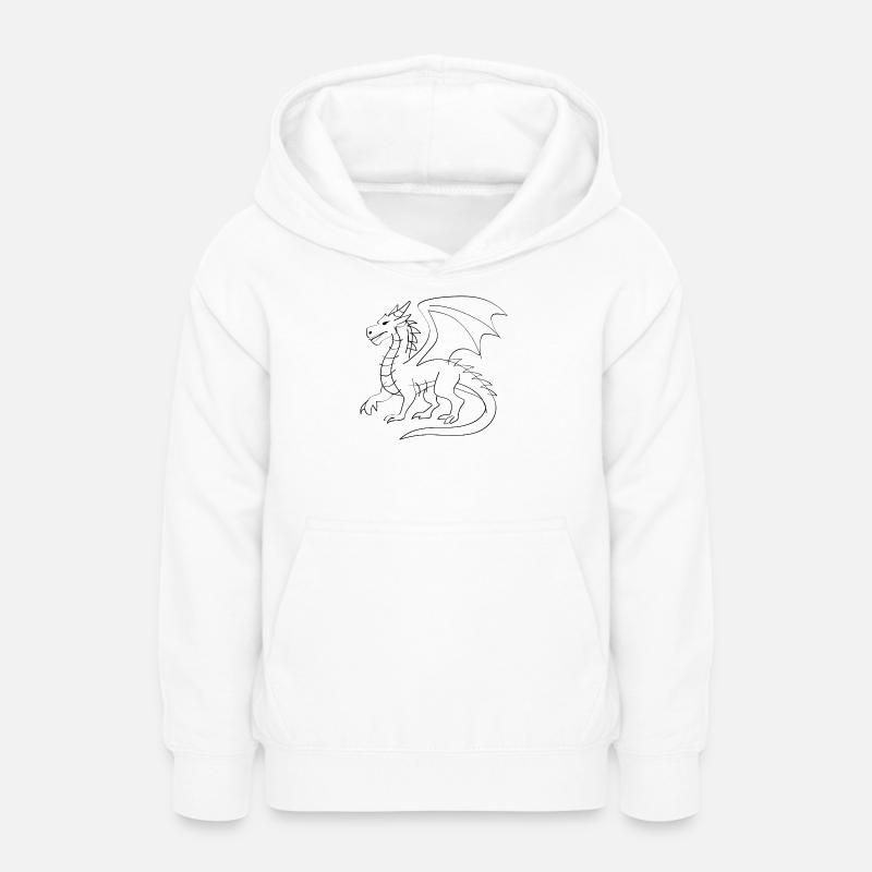 Dragon Illustration - Sweat à capuche Ado - blanc