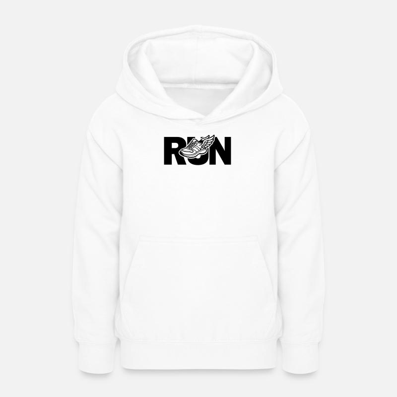 Run - course à pied - Sweat à capuche Ado - blanc