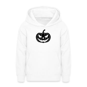 Pumpkin Horror Illustration - Teen Hoodie - white - Front - AI Model Teenager Male dark (155cm)