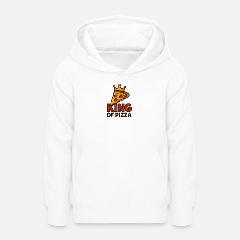 Roi de la pizza avec couronne - Sweat à capuche Ado - blanc