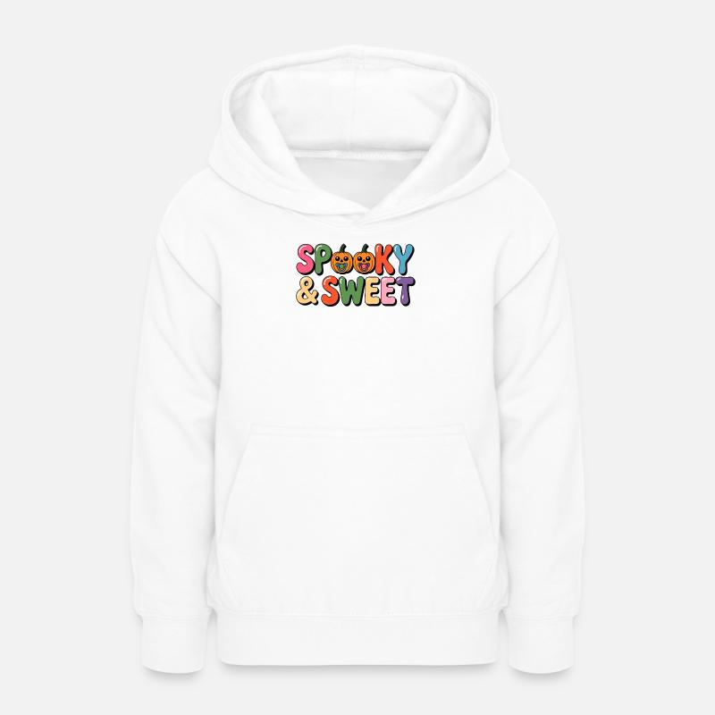 Motif d’Halloween effrayant et doux - Sweat à capuche Ado - blanc