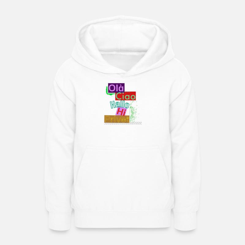 Variété de langues Conception de salutation colorée - Sweat à capuche Ado - blanc