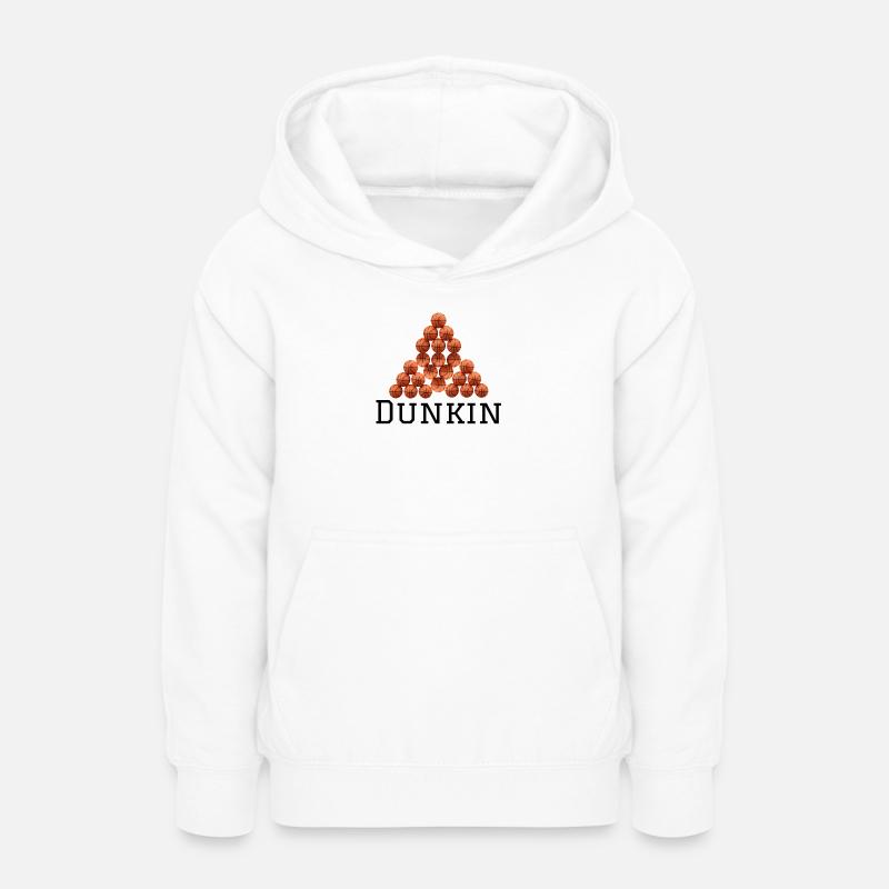 Logo pyramidal de basket-ball - Sweat à capuche Ado - blanc