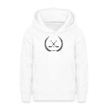 Eishockey hockeyschläger Kranz - Teenager Hoodie - Weiß - Vorne - AI Model Teenager Male dark (155cm)