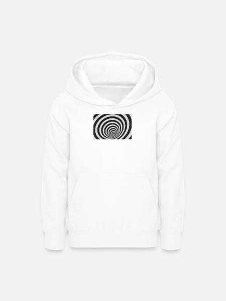 Hypnotische schwarz-weiße Spirale - Teenager Hoodie - Weiß