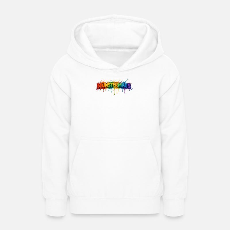 MünsterMaus Colour Splash - Sweat à capuche Ado - blanc
